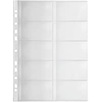 FALKEN Premium PP de plástico Fundas para tarjetas de visita para DIN A4 transparente granulada con 10 compartimentos 10…
